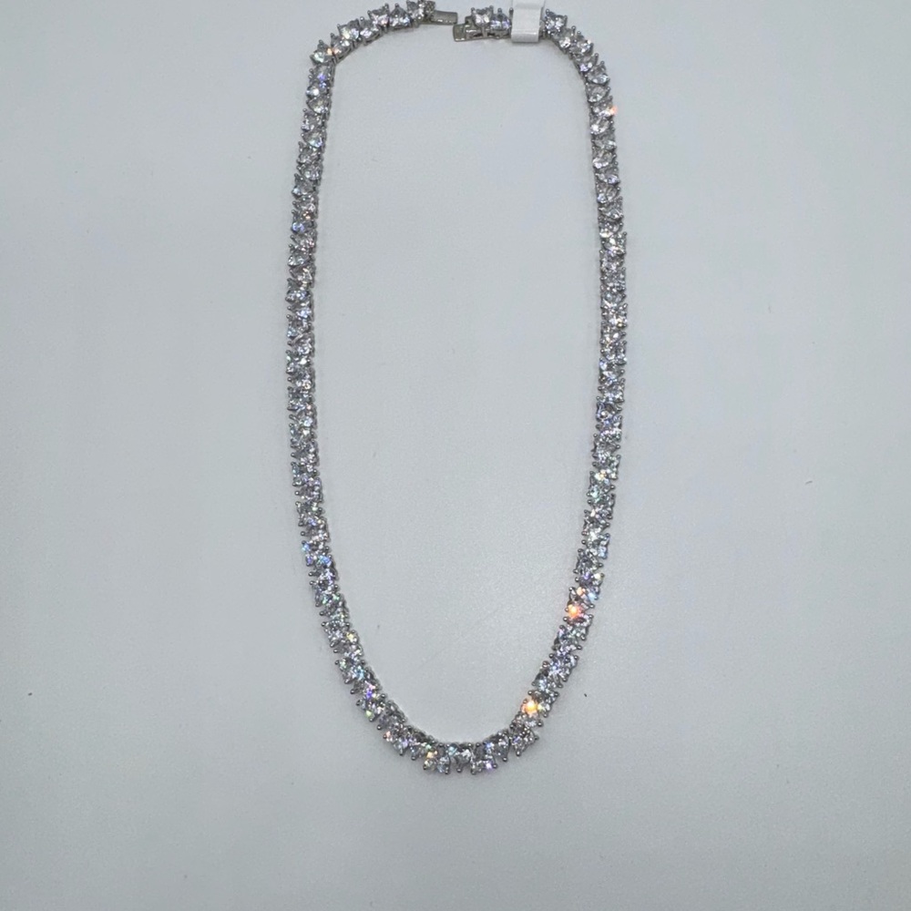 14k Heart Tennis Necklace - Picture 13 of 13